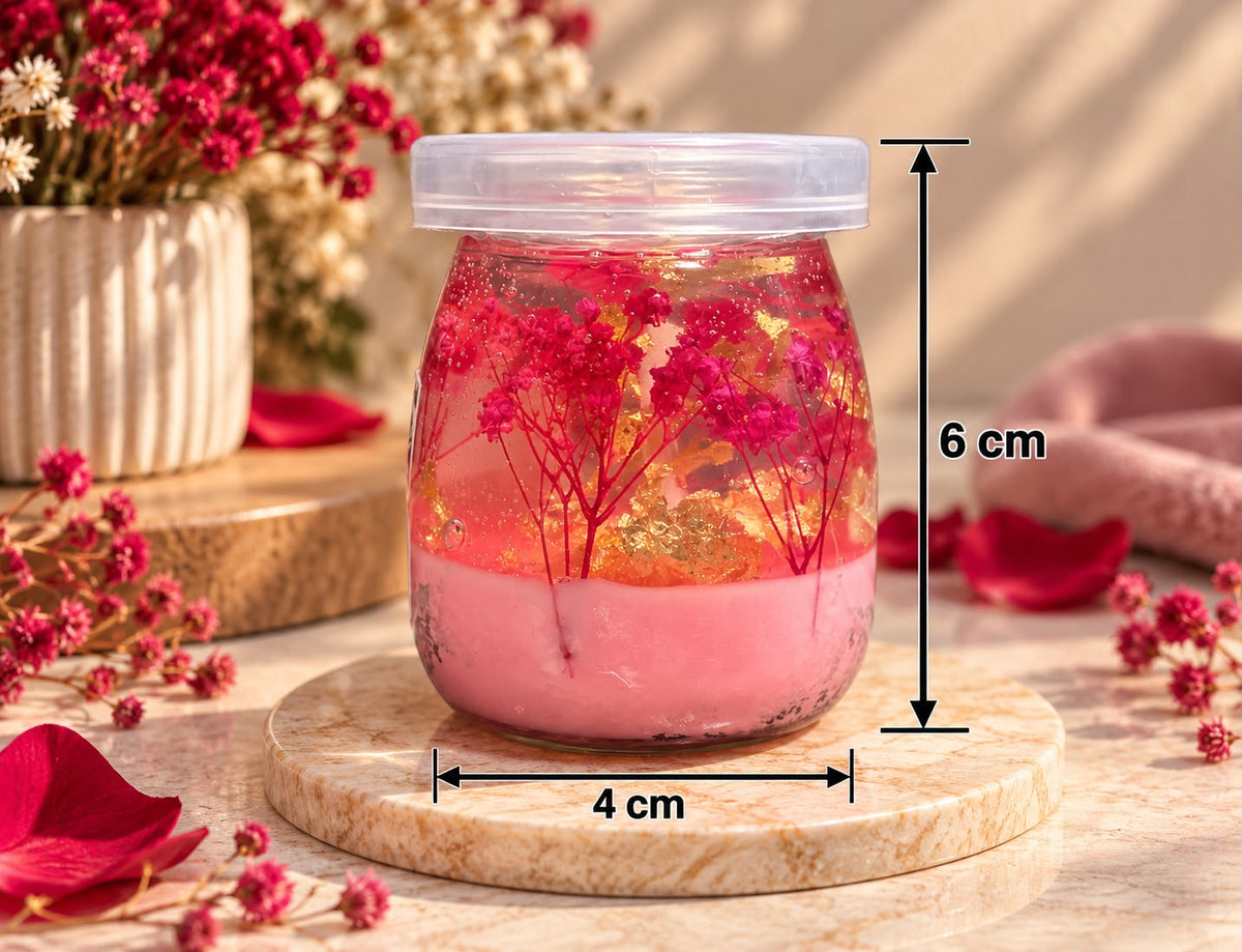 Rose Scented Gel Candle in Glass Jar | Handmade Floral Candle – Craft & Wick